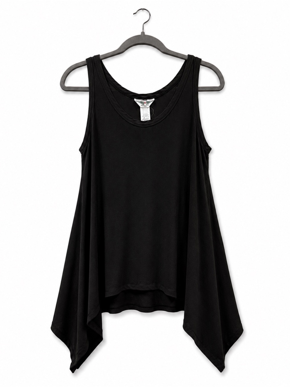 Hard Tail Black Handkerchief Hem Tank Top Flowy Sleeveless Rayon Blend Sz Small